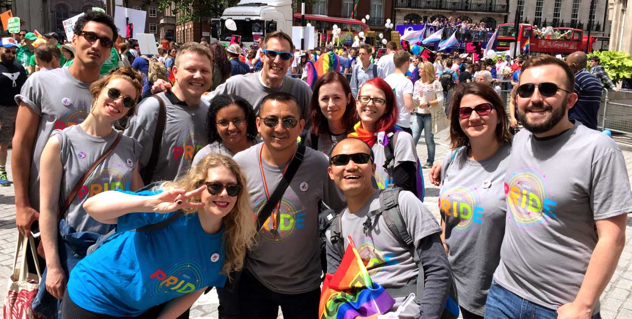Members of Nielsen's Promoting Respect in Diverse Environments (PRIDE) Employee Resource Group