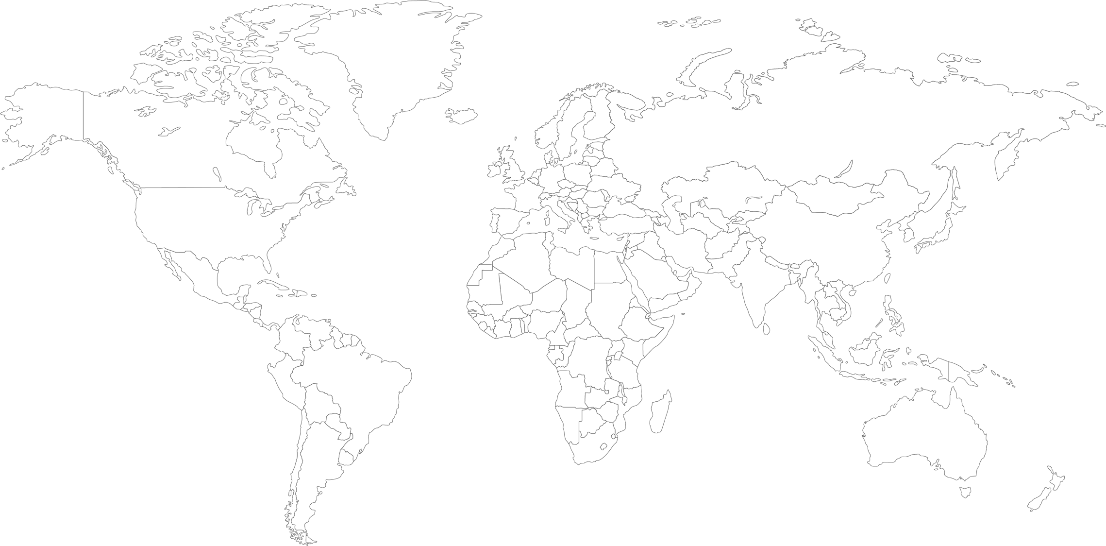 Map outline of world